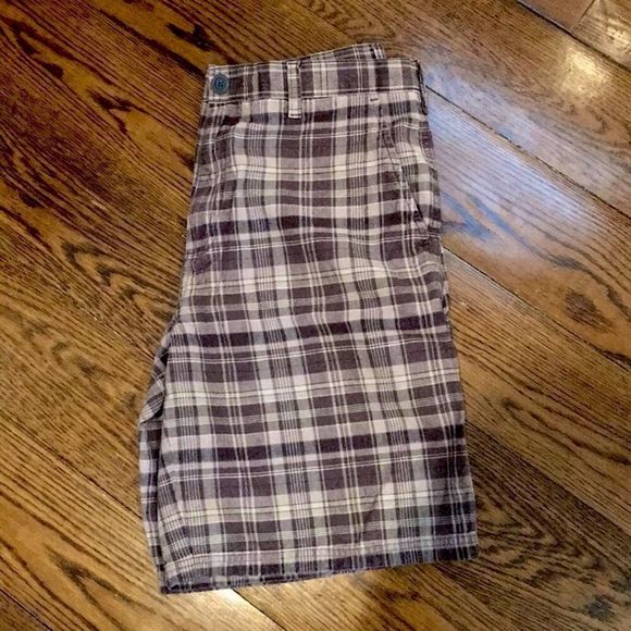 STRUCTURE Plaid Brown Beige Tan Mens Shorts 32 - Picture 8 of 8